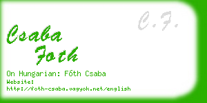 csaba foth business card